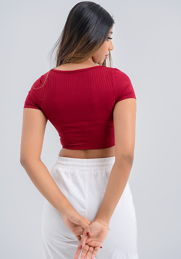 KIA MAROON CROP T SHIRT